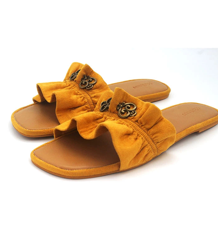 Amber Unique Key-Charm Cushioned Sliders