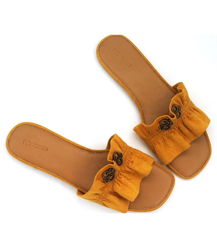 Amber Unique Key-Charm Cushioned Sliders