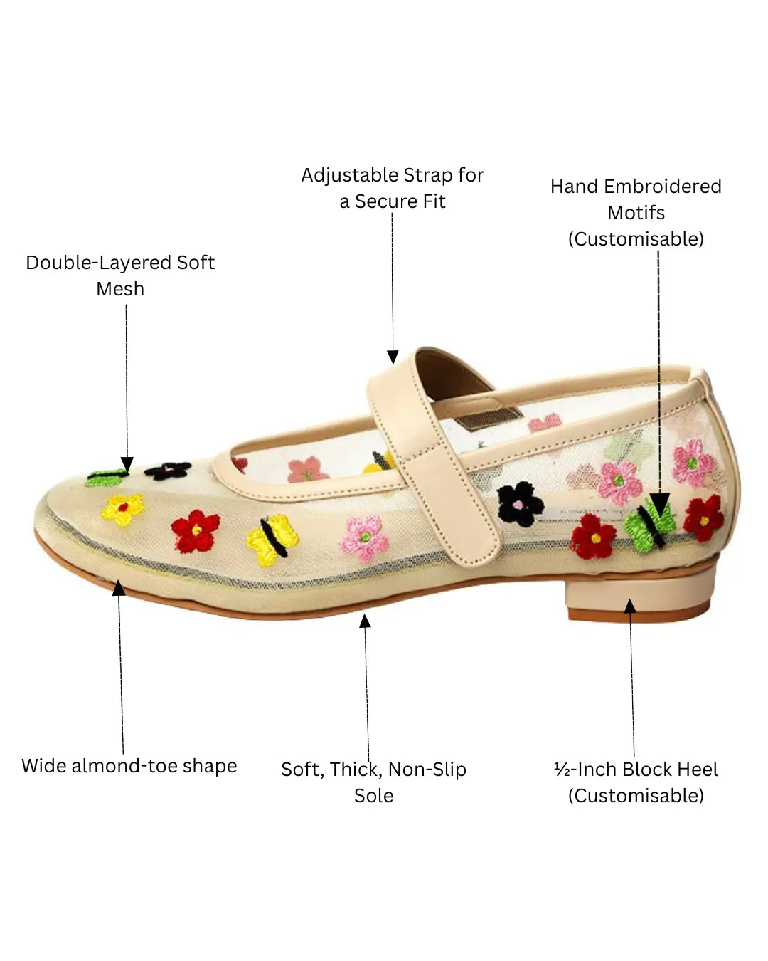 Becoming - Mesh Cushioned Shoes - Beige