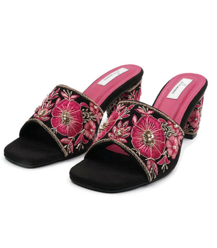 Begum Hand Embroidered Bridal Block Heels