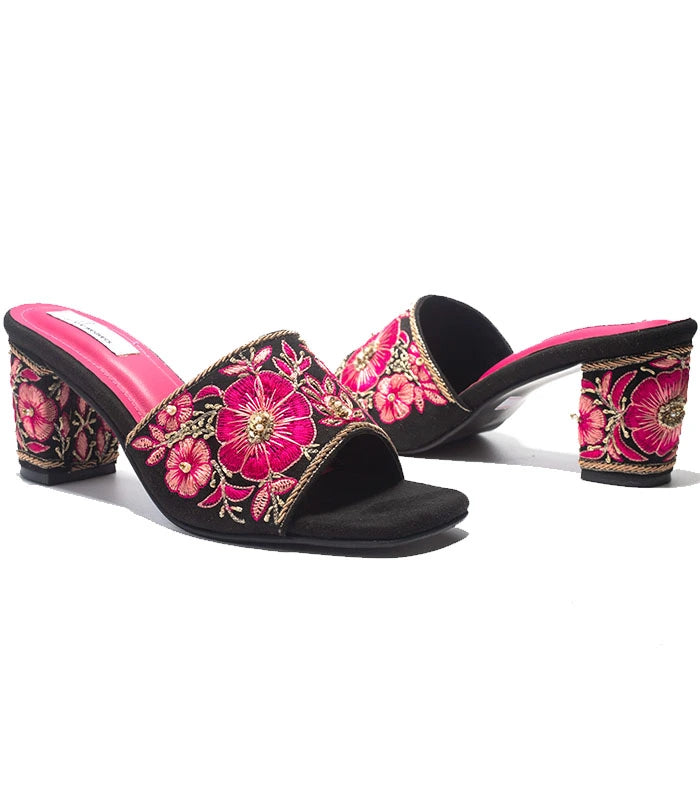 Begum Hand Embroidered Bridal Block Heels
