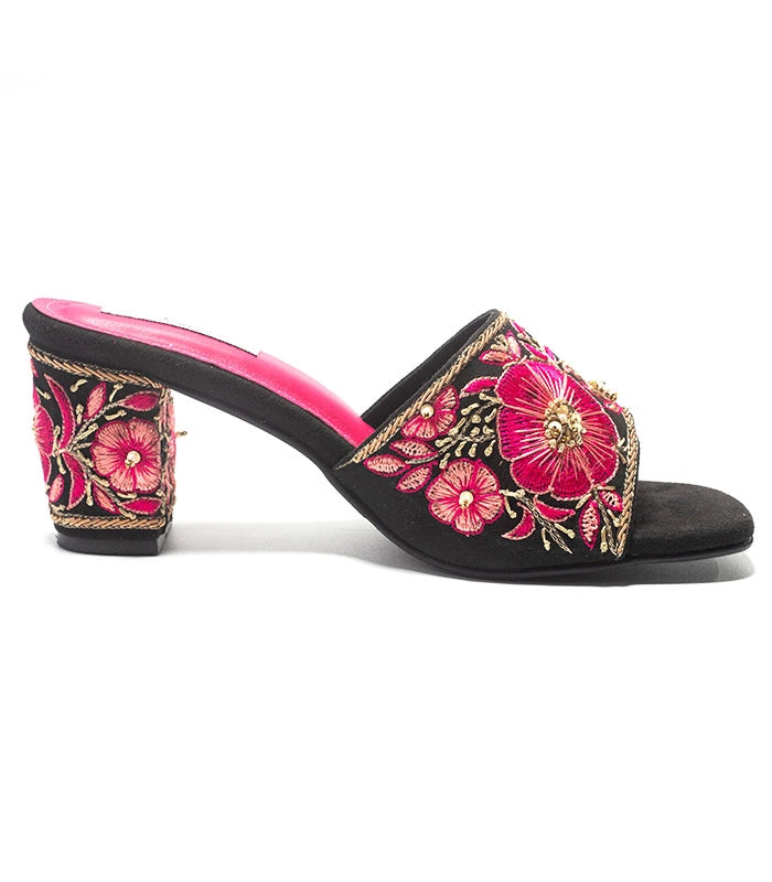 Begum Hand Embroidered Bridal Block Heels