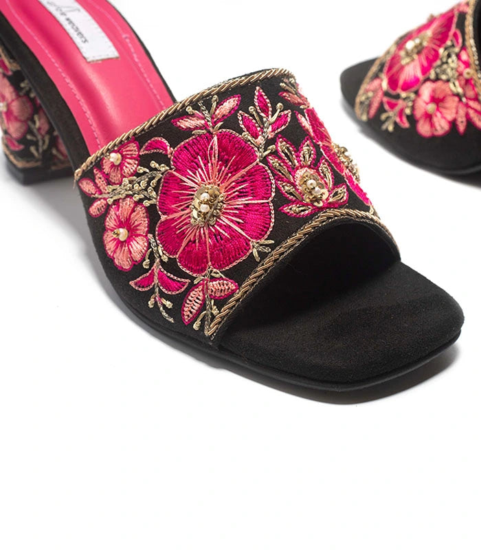 Begum Hand Embroidered Bridal Block Heels