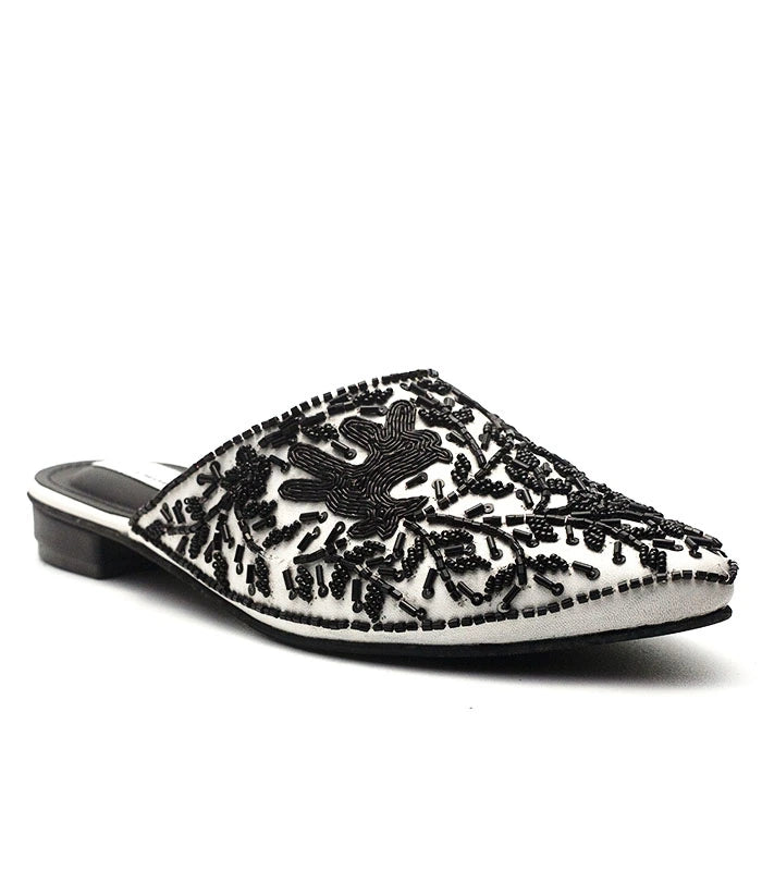 Cervine Hand Embroidered Mules