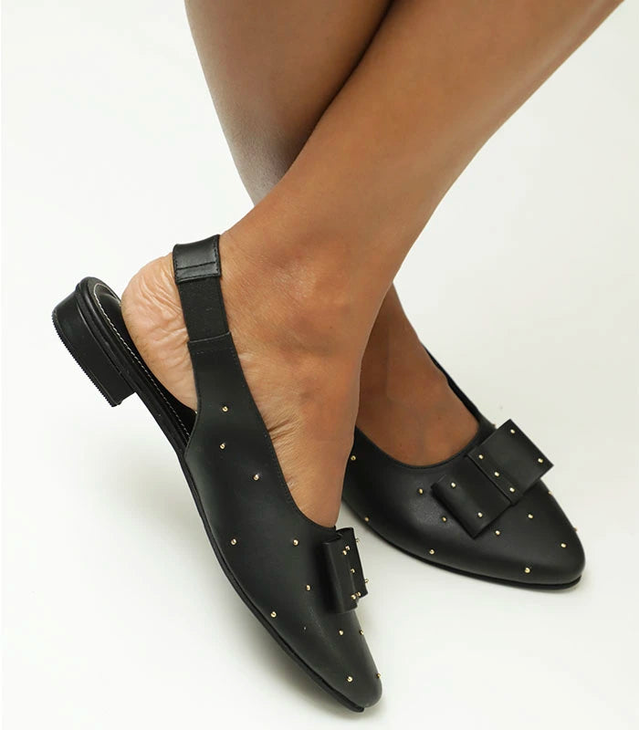 Dazzle Black Sling-backs