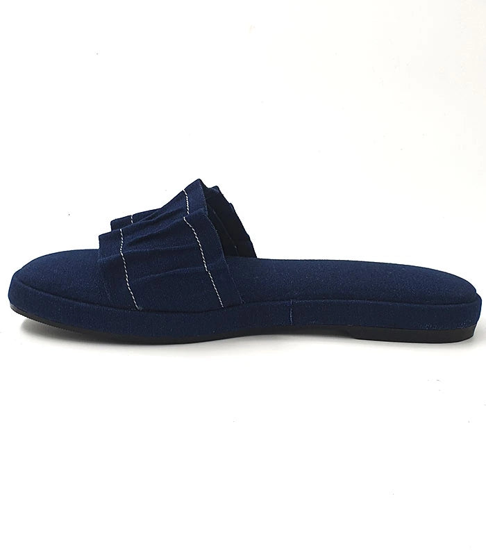 Easy Cushioned Denim Platform Sliders