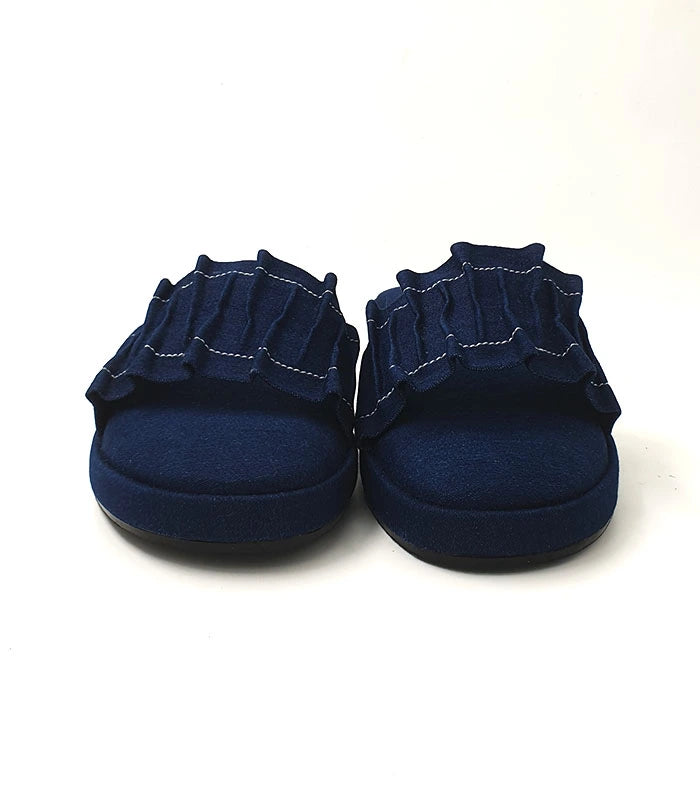 Easy Cushioned Denim Platform Sliders