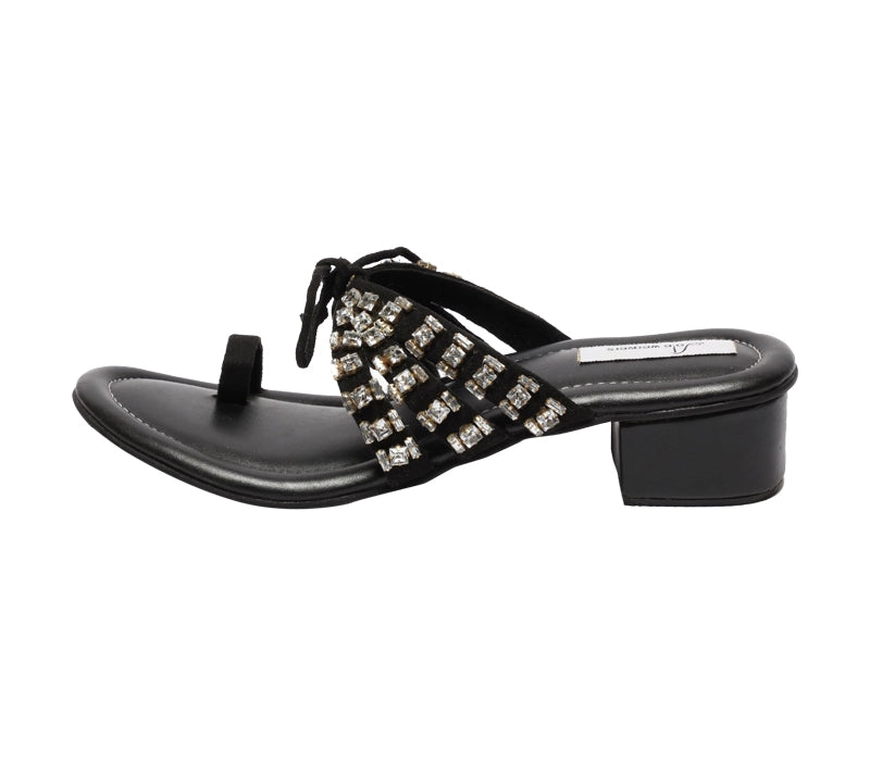 Heer Embellished Cushioned Box Heels