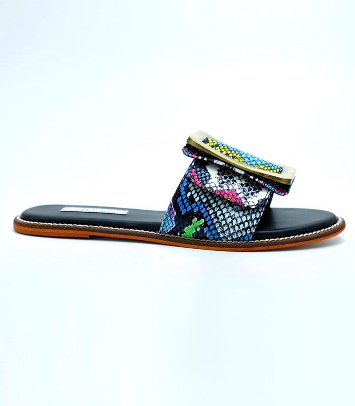 Into Summer Oversize Buckle Sliders