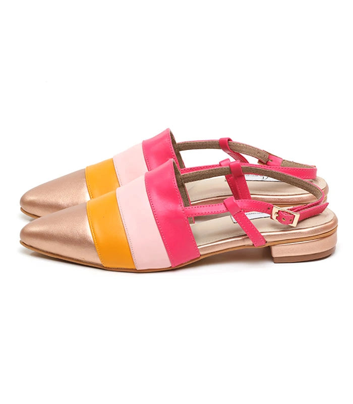 Sorbet Multicolor Mules With Back Strap