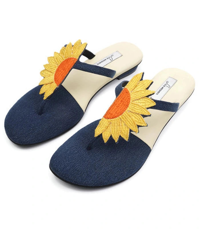 Sunshine - Hand Embroidered Cushioned Flats