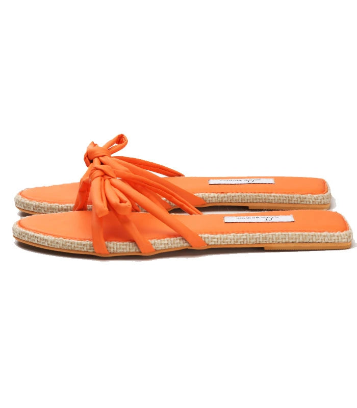 Tangerine Cushioned Sliders with Jute Detailing