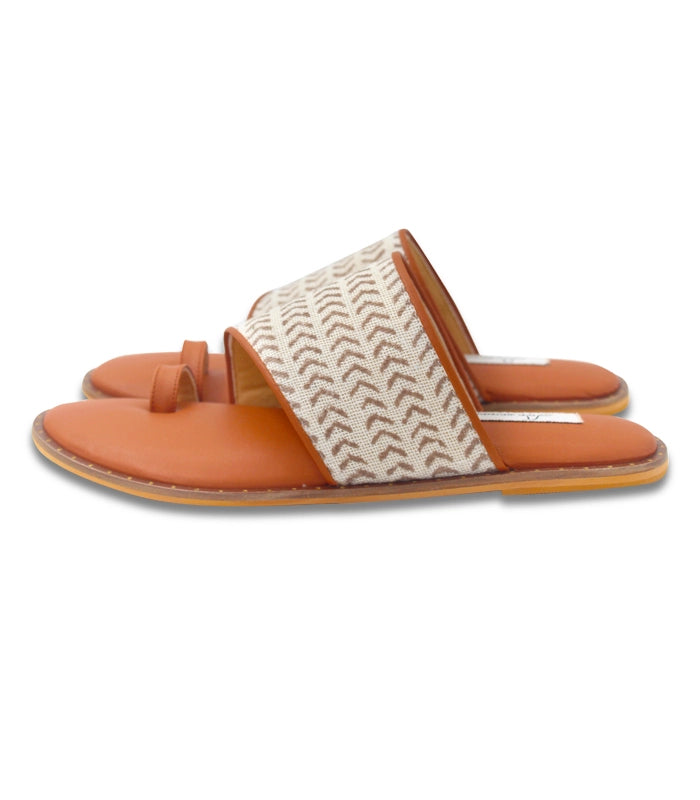 Terracotta Jute Cushioned Flats Tan