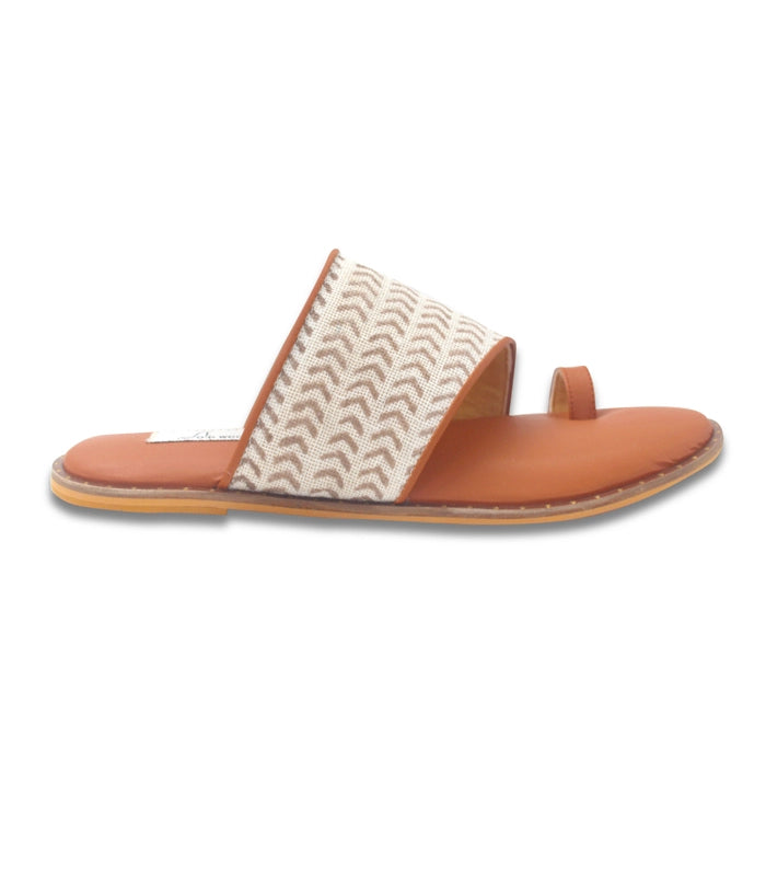 Terracotta Jute Cushioned Flats Tan