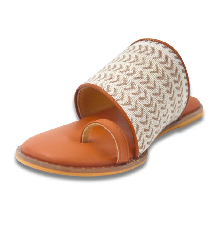 Terracotta Jute Cushioned Flats Tan