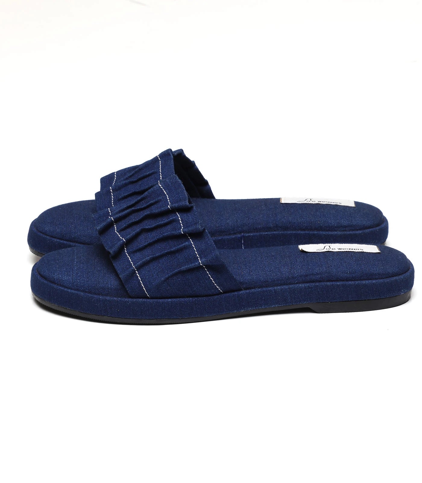 ZOE – Cushioned Denim Platform Sliders