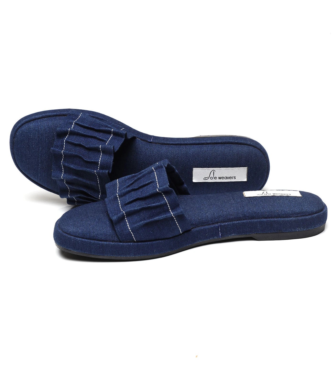 ZOE – Cushioned Denim Platform Sliders