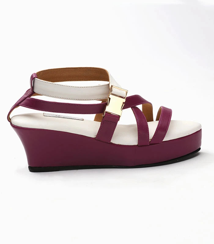 Purple Wine Cushioned Wedge Heels