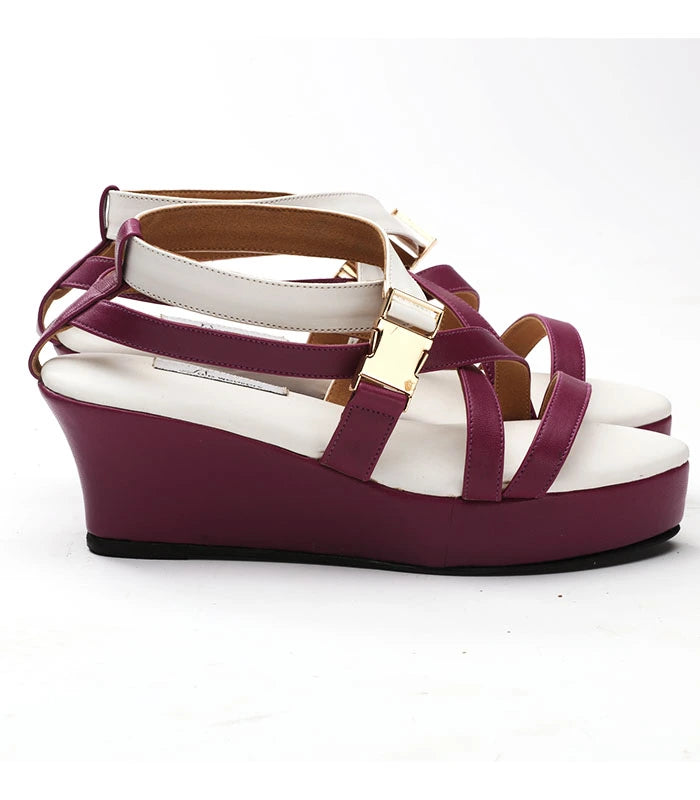 Purple Wine Cushioned Wedge Heels