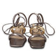 Athena Cushion Strap Metallic Ankle Tie Up Block Heels