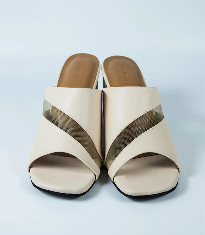 Chantel Beige Block Heels