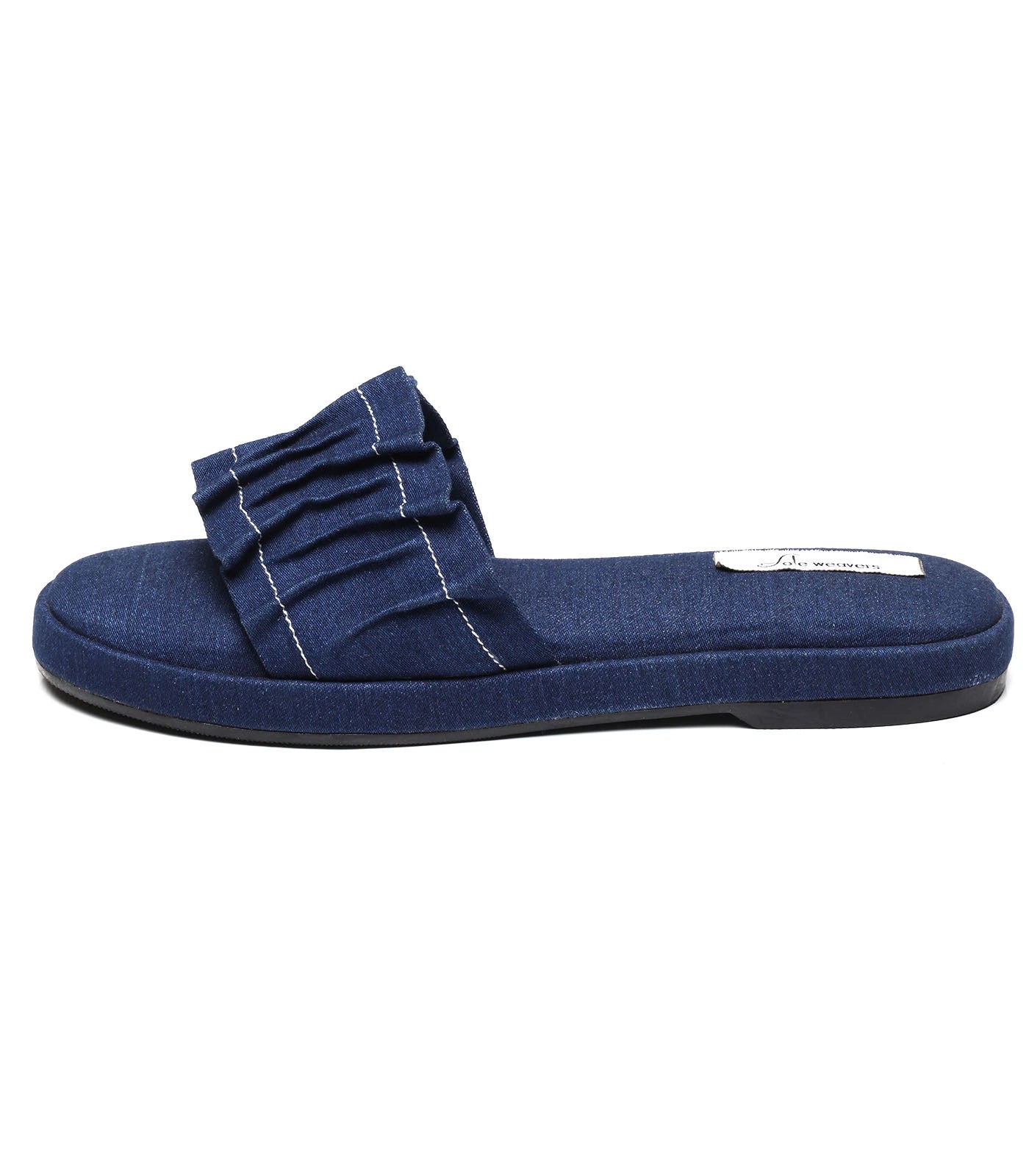 ZOE – Cushioned Denim Platform Sliders