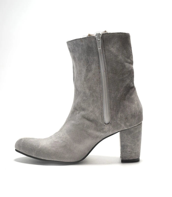 Denim Dare Ankle-Length Boots in Grey