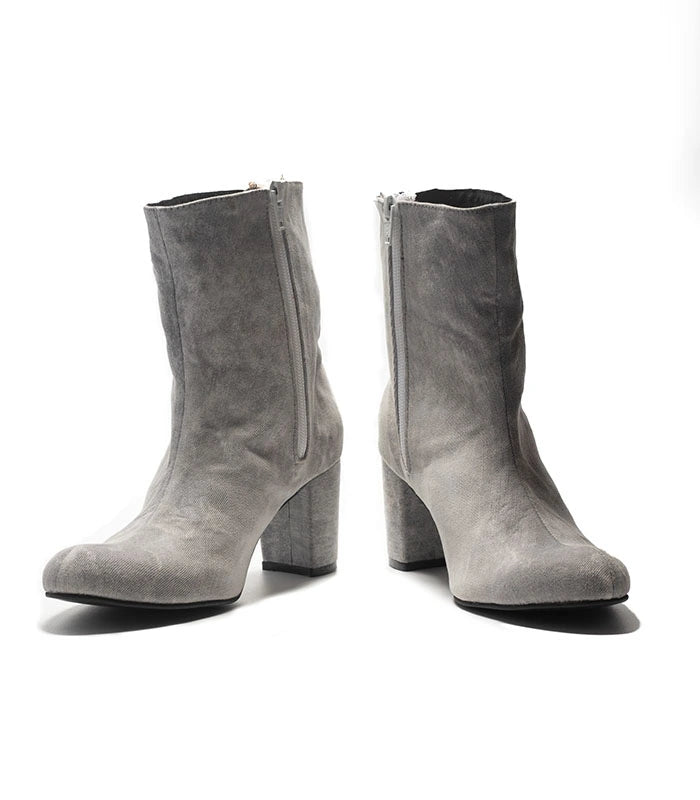 Denim Dare Ankle-Length Boots in Grey