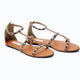 Diva Hand Embroidered Tan Gladiators