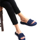 ZOE – Cushioned Denim Platform Sliders