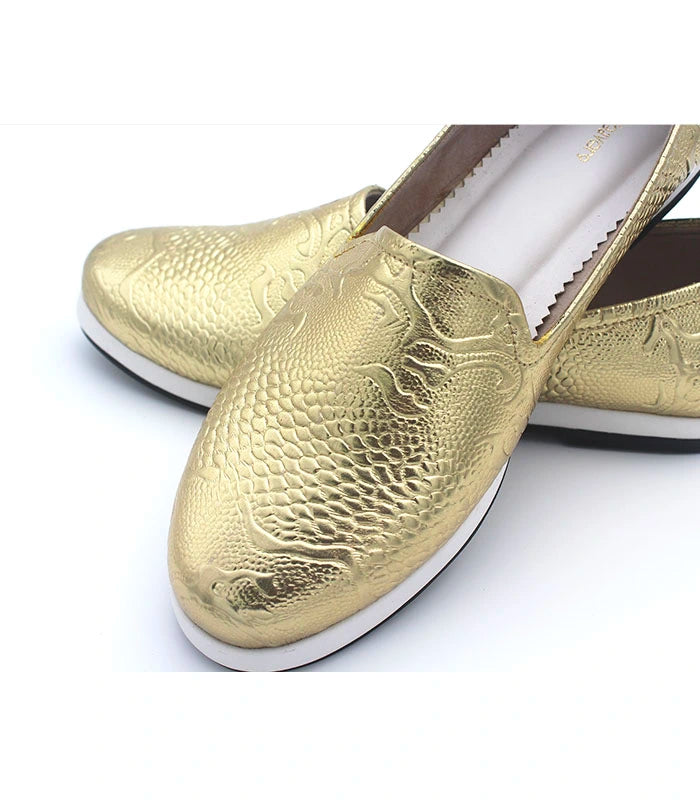 Gold Rush Platform Slip Onns Golden