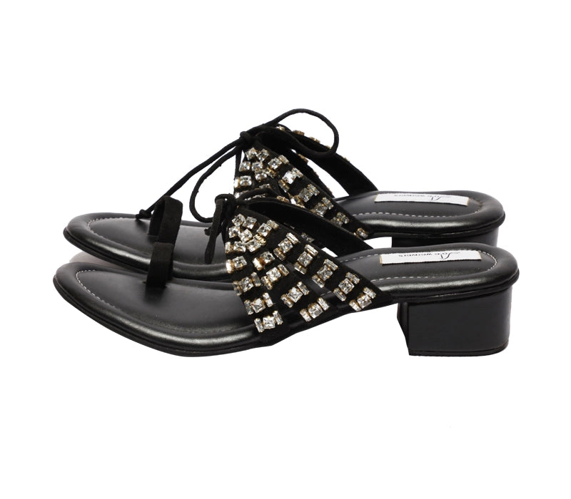 Heer Embellished Cushioned Box Heels