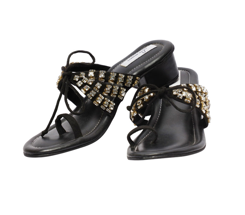 Heer Embellished Cushioned Box Heels