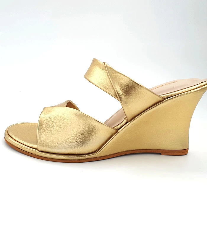 Norra Golden Wedge Heels