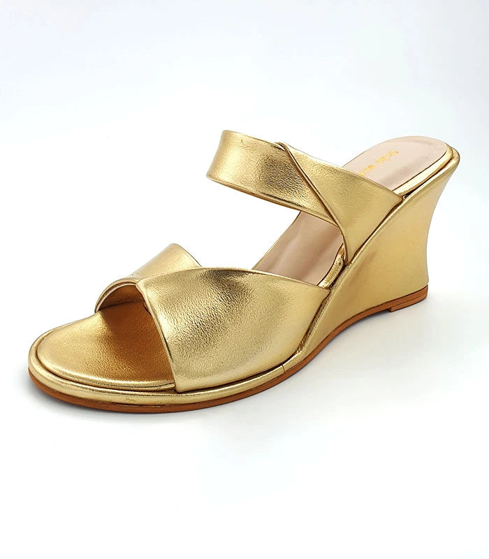 Norra Golden Wedge Heels