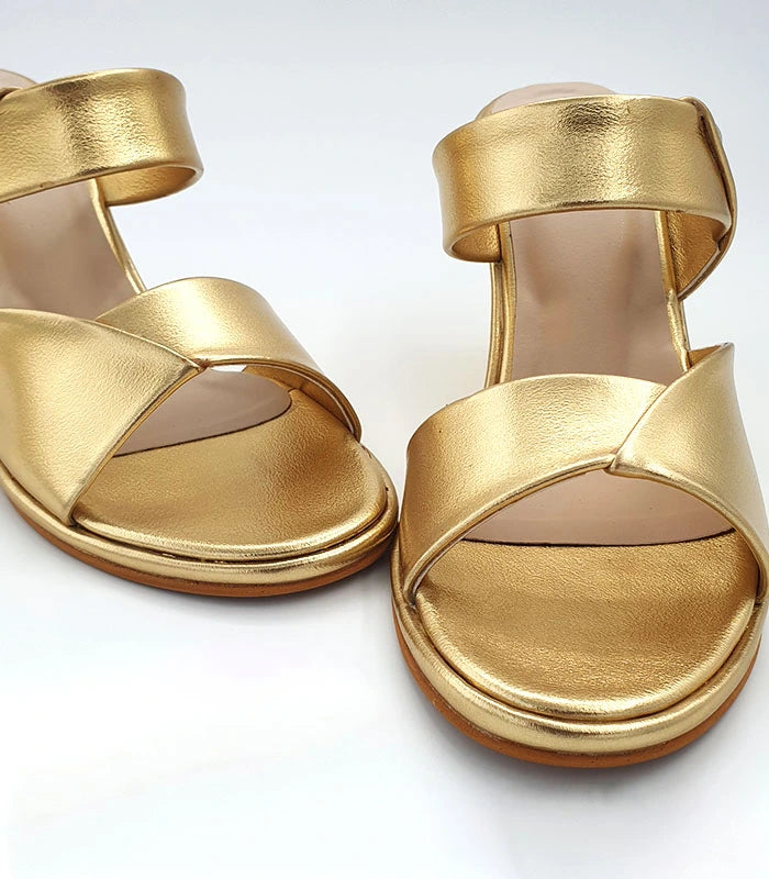 Norra Golden Wedge Heels