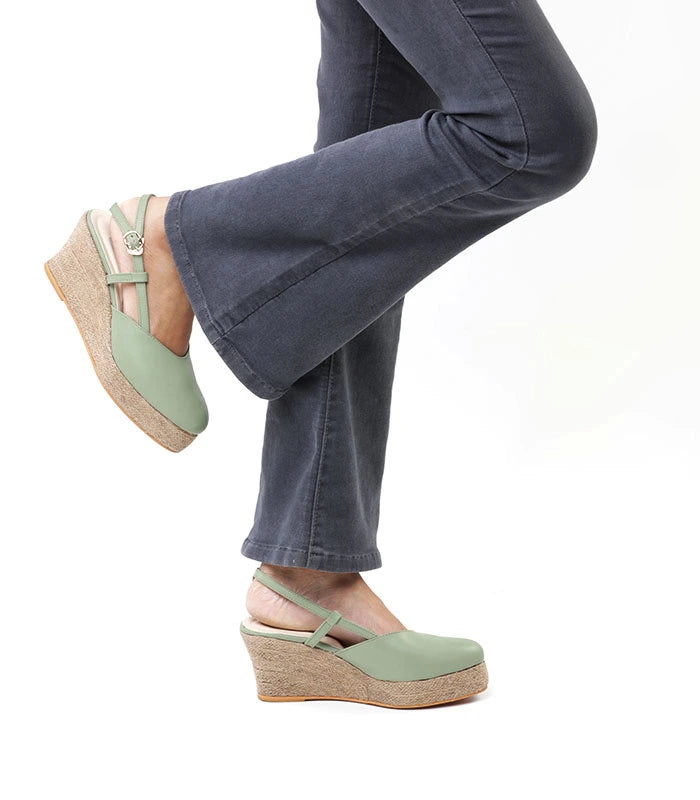 Opaline Mules with Wedge Heels