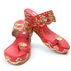 Rubina Tikki Work Hand Embroidered Wedge Heels in Red