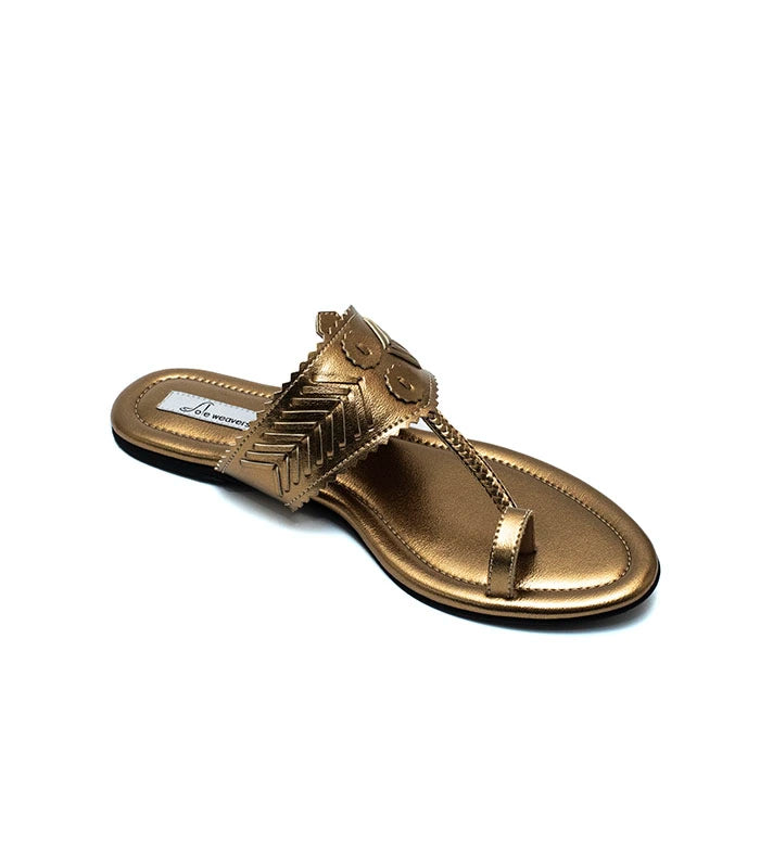 Saaj Kolhapuri Metallic Flats