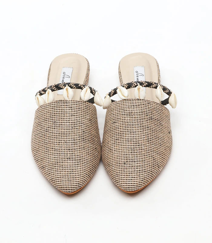 Sun and Sand Sea Shell Embellished Mules