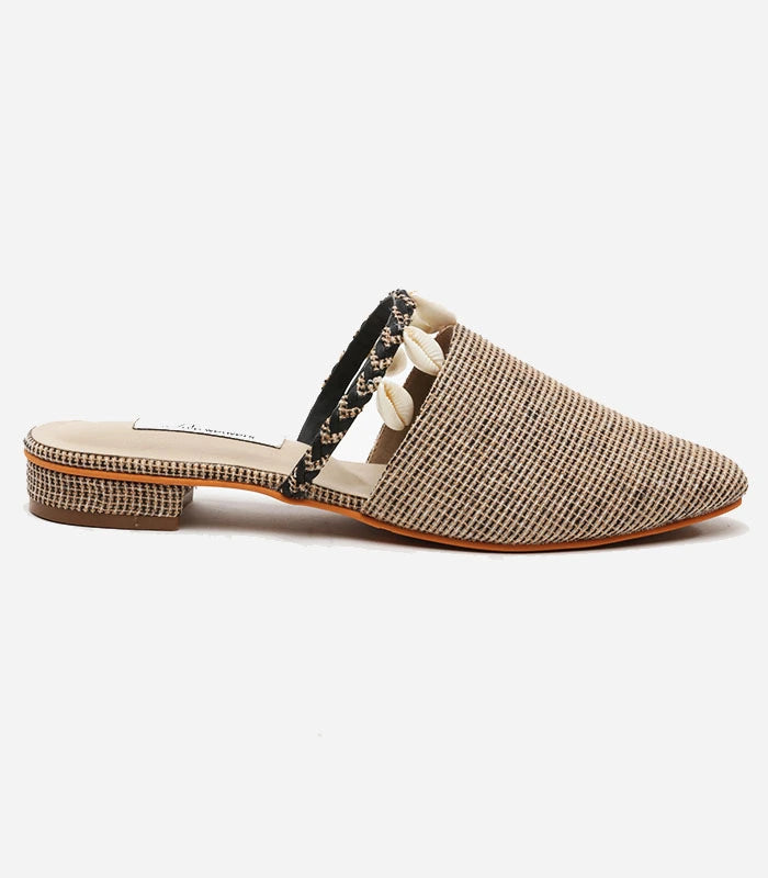 Sun and Sand Sea Shell Embellished Mules