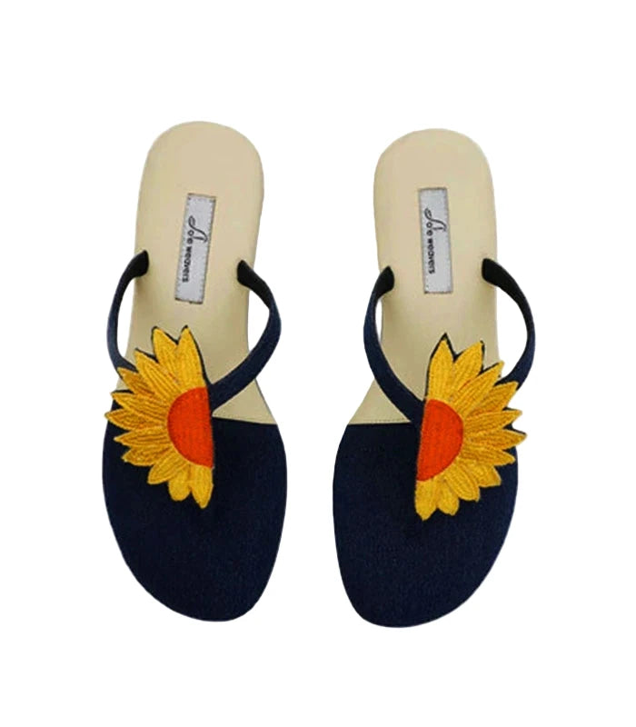 Sunshine - Hand Embroidered Cushioned Flats