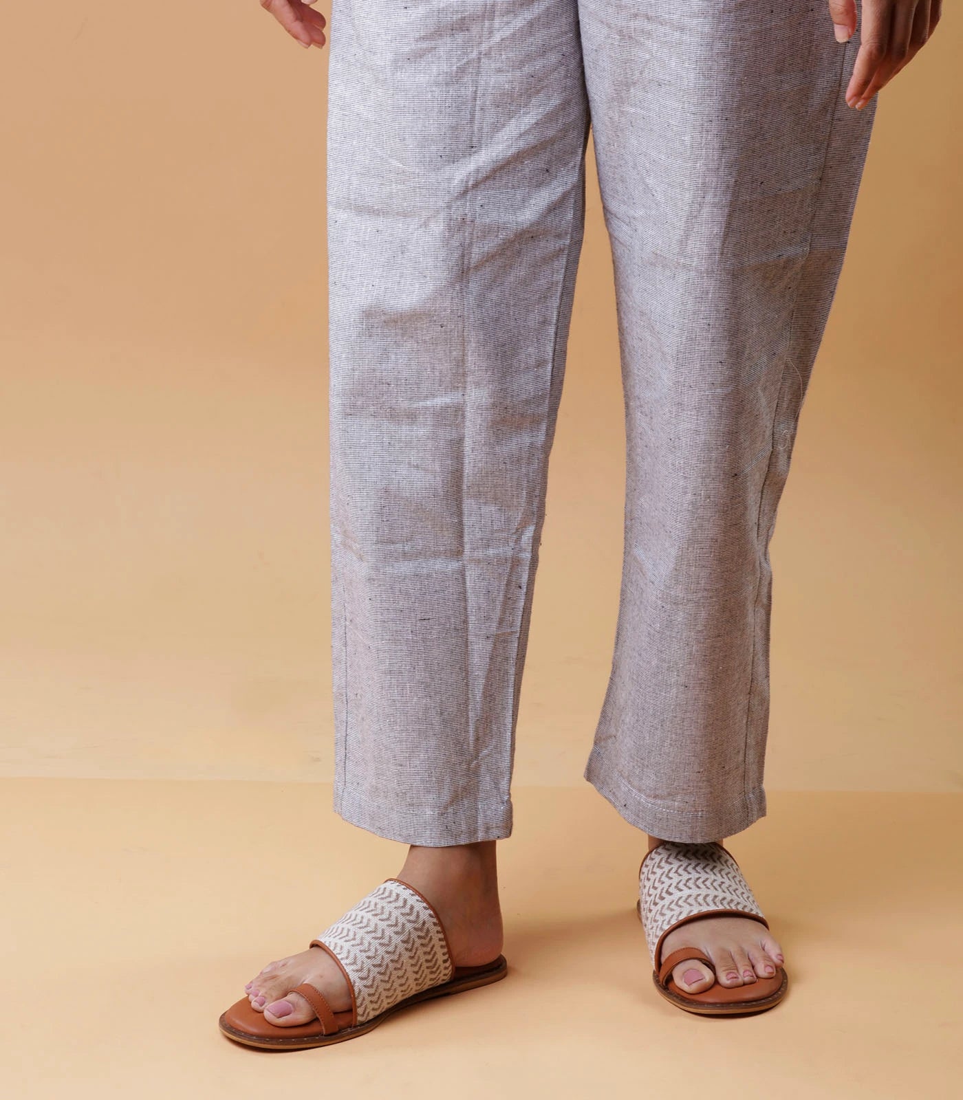 Terracotta Jute Cushioned Flats Tan