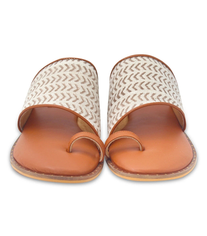 Terracotta Jute Cushioned Flats Tan