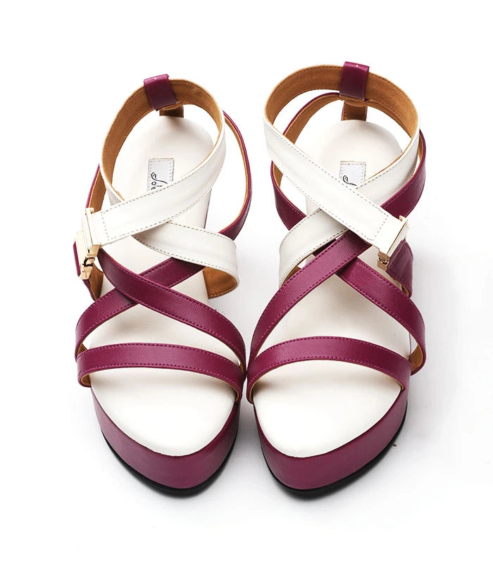 Purple Wine Cushioned Wedge Heels