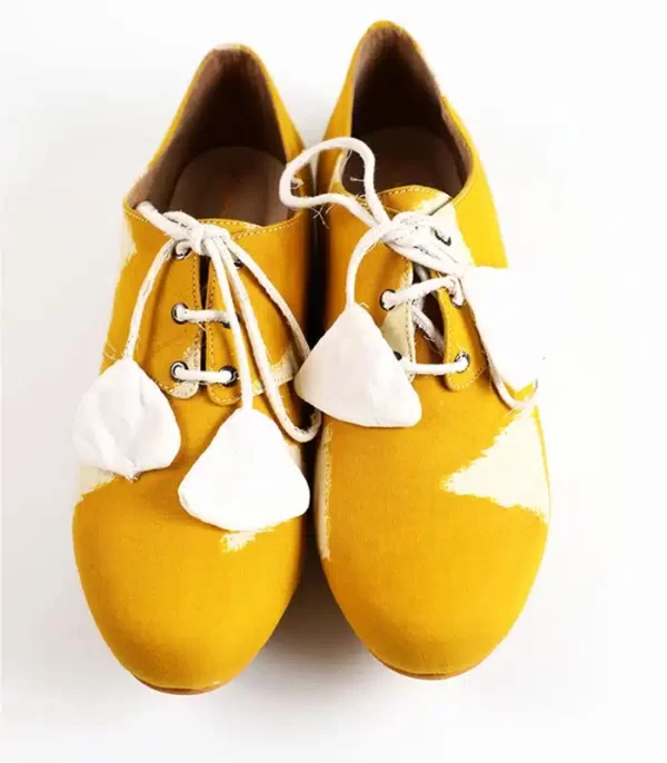 Sole Weavers Boho Girl Oxford Shoe Oxford Women Shoe Yellow Oxford Women Shoe Yellow Shoe Fashionable shoes Flat Shoes Formal Shoes Lace Shoe Bohemian Shoe Bohemian Shoe For Ladies Bohemian Shoe For women