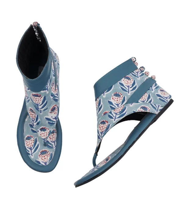 Bloom Gladiators Blue Handmade shoes for women Women shoes