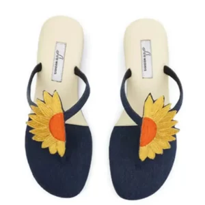 Sunshine Embriodered Flats Yellow online shoes women footwear women Sole Weavers ladies shoes designer in thane