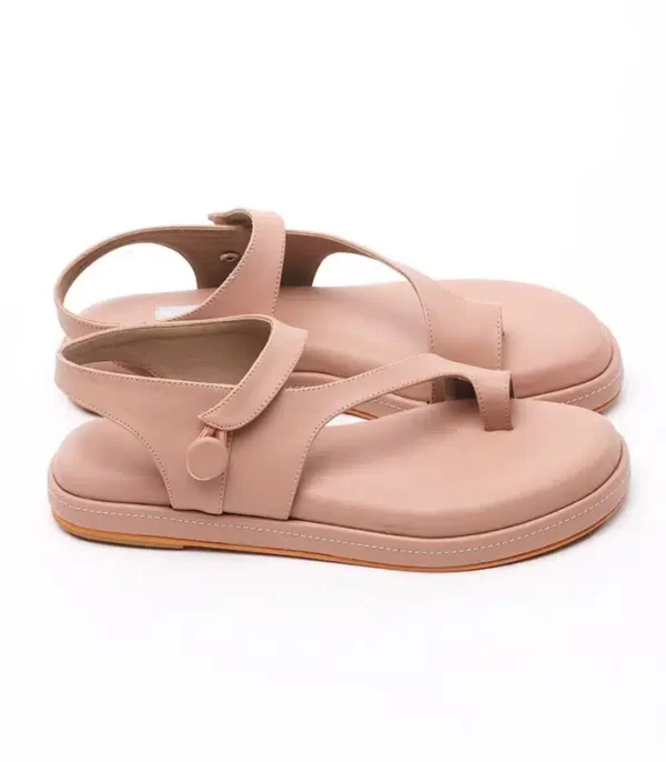 Elate Sandals with Stylish Button Fastner Peach