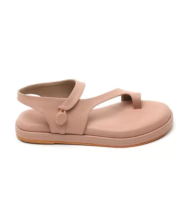 Elate Sandals with Stylish Button Fastner Peach